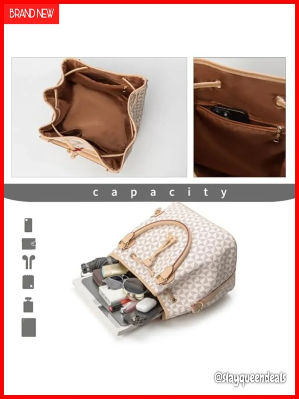 PU Leather Bucket Purse Hobo Shoulder Bag Drawstring Tote